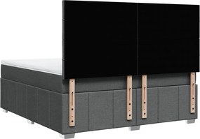 vidaXL Κρεβάτι Boxspring με Στρώμα Σκούρο Γκρι 180x200 εκ Υφασμάτιν