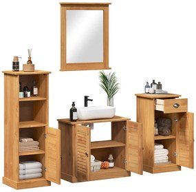 vidaXL Σετ Επίπλων Μπάνιου VIGO 4 pcs καφέ μελί 37 x 34 x 110 εκ