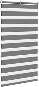 vidaXL Ζέβρα τυφλή Σκούρο Γκρι Πλάτος υφάσματος 75,9 εκ. Πολυεστέρας