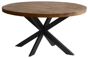 Τραπέζι Τραπεζαρίας ArteLibre MELUN Φυσικό/Μαύρο Ξύλο/Μέταλλο 160x90x76cm