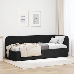 vidaXL Κρεβάτι Γωνίας Μαύρο 80 x 200 cm Βελούδο