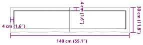 ΡΑΦΙ ΤΟΙΧΟΥ ΑΝΟΙΧΤΟ ΚΑΦΕ 140X30X4 ΕΚ. ΕΠΕΞΕΡΓ. ΜΑΣΙΦ ΞΥΛΟ ΔΡΥΟΣ 363700