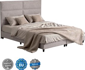ΚΡΕΒΑΤΙ ΥΠΕΡΔΙΠΛΟ MILO ΑΠΟ ΜΠΕΖ ΥΦΑΣΜΑ HM628.32 ΓΙΑ ΣΤΡΩΜΑ 180x200 εκ.