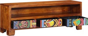 vidaXL Ντουλάπι τηλεόρασης πολύχρωμο 110x30x40 μασίφ ξύλο ακακίας