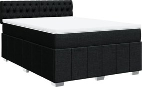 vidaXL Κρεβάτι Boxspring με Στρώμα Μαύρο 160x200 εκ. Υφασμάτινο