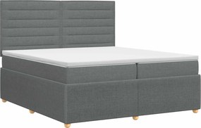vidaXL Κρεβάτι box spring με στρώμα Σκούρο Γκρι 200 x 200 cm Ύφασμα
