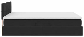 vidaXL Κρεβάτι με αποθηκευτικό χώρο και LED Μαύρο 140 x 200 cm Βελούδο