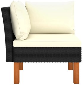 vidaXL Καναπέδες Γωνιακοί 2 τεμ. Συνθετικό Ρατάν/Μασίφ Ξύλο Ευκαλύπτου