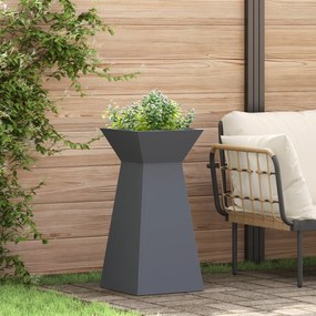 vidaXL Γλάστρα Κήπου με Λεκάνη σε Ανθρακί 35x35x73 εκ από Χάλυβα