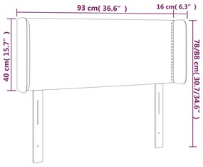 vidaXL Κεφαλάρι Κρεβατιού LED Κρεμ 93x16x78/88 εκ. από Συνθετικό Δέρμα