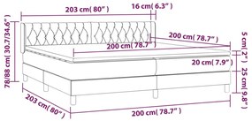 vidaXL Κρεβάτι Boxspring με Στρώμα Μαύρο 200x200 εκ. Βελούδινο