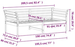 ΚΑΝΑΠΕΣ ΚΡΕΒΑΤΙ ΚΑΦΕ ΚΕΡΙΟΥ 75 X 190 ΕΚ. ΑΠΟ ΜΑΣΙΦ ΞΥΛΟ ΠΕΥΚΟΥ 842885