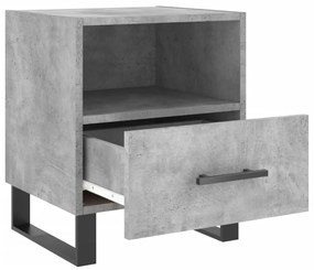 vidaXL Κομοδίνο Γκρι Σκυροδ. 40 x 35 x 47,5 εκ. από Επεξεργασμένο Ξύλο