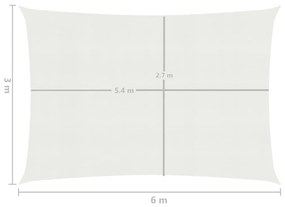 vidaXL Πανί Σκίασης Λευκό 3 x 6 μ. από HDPE 160 γρ./μ²