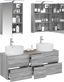 vidaXL Σετ Επίπλων Μπάνιου 5 pcs Γκρι Sonoma