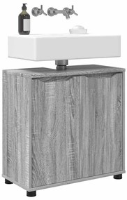 vidaXL Ντουλάπα νιπτήρα μπάνιου με ράφι Γκρίζο Σονομα 60 x 30 x 60 cm