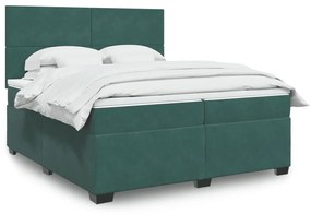 ΚΡΕΒΑΤΙ BOXSPRING ΜΕ ΣΤΡΩΜΑ ΣΚΟΥΡΟ ΠΡΑΣΙΝΟ 200X200ΕΚ. ΒΕΛΟΥΔΙΝΟ 3293299