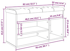 ΠΑΠΟΥΤΣΟΘΗΚΗ ΓΚΡΙ SONOMA 82X32X45,5 ΕΚ. ΑΠΟ ΕΠΕΞΕΡΓΑΣΜΕΝΟ ΞΥΛΟ 835031