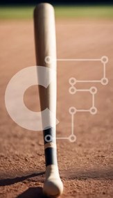 Intra Συλλεκτικό Ξύλινο Παζλ Plywood  4mm - Νυχτερίδα του μπέιζμπολ σε αμμώδες γήπεδο Σε Ξύλινο Κουτί - Διαστάσεις Puzzle: 10x10 cm – 25 κομμάτια