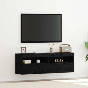 vidaXL Ντουλάπι Τηλεόρασης Τοίχου Μαύρη δρυς 60 x 30 x 40 εκ.