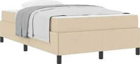 vidaXL Κρεβάτι με ελατήρια Κρεμ 120 x 190 cm ύφασμα