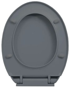 vidaXL Κάλυμμα Λεκάνης με Soft Close &amp;amp; Quick Release Οβάλ Γκρι