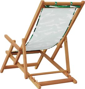 vidaXL Καρέκλες Παραλίας Πτυσσόμενες 2 τεμ. Σχέδιο Ύφασμα &amp; Μασίφ Ξύλο