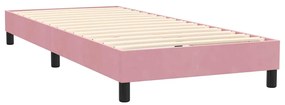 vidaXL Box Spring κρεβάτι με στρώμα ροζ 100x220 cm Βελούδινο