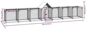 vidaXL Κοτέτσι 700x100x150 εκ. από Μασίφ Εμποτισμένο Ξύλο Πεύκου