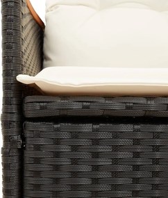vidaXL Σετ Τραπεζαρίας Κήπου 5 Τεμαχίων Μαύρο Συνθ. Ρατάν με Μαξιλάρια