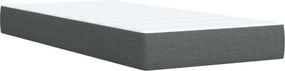 vidaXL Κρεβάτι box spring με στρώμα Σκούρο Γκρι 80 x 200 cm Ύφασμα
