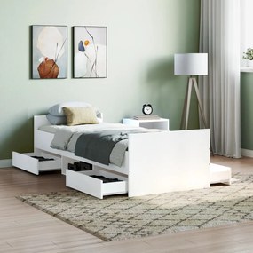 Πλαίσιο Κρεβατιού με Κεφαλάρι &amp; Ποδαρικό Λευκό 75 x 190 εκ.