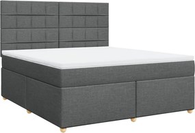 vidaXL Κρεβάτι Boxspring με Στρώμα Σκούρο Γκρι 180x200 εκ Υφασμάτιν