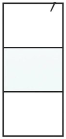 vidaXL Διαχωριστικό Ντουζιέρας με Αμμοβολή Μαύρο 90x195 εκ. Γυαλί ESG