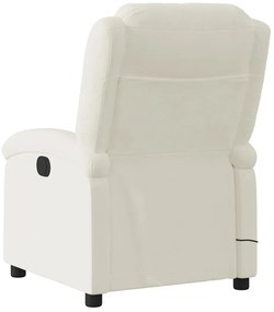 vidaXL Πολυθρόνα Μασάζ Ηλεκ. Ανακλινόμενη Κρεμ Βελούδο