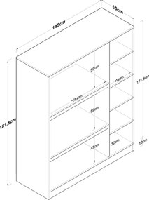 Τριφυλλη Ντουλαπα Λευκο BA105 55x145x181.8