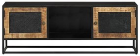 Έπιπλο Τηλεόρασης 110 x 30 x 40 εκ. Μασίφ Ξύλο Μάνγκο &amp; Σίδηρος - Καφέ