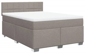 Κρεβάτι Boxspring με Στρώμα Taupe 140x190 εκ. Υφασμάτινο - Μπεζ-Γκρι