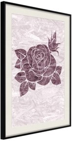 Αφίσα - Monochromatic Rose - 40x60 - Μαύρο - Με πασπαρτού