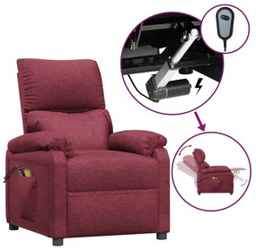 vidaXL Πολυθρόνα Μασάζ Ηλεκτρική Μπορντό Υφασμάτινη
