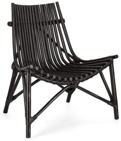 Πολυθρόνα Menendez Lounge Ρατάν Μαύρη 77x80x84εκ. - Μαύρο