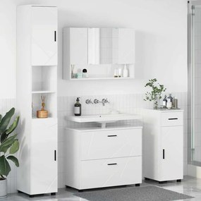 vidaXL Σετ Επίπλων Μπάνιου 4 pcs Γυαλιστερό λευκό 30 x 35 x 192 εκ.