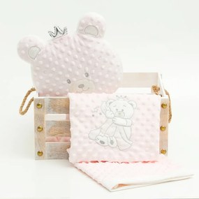 Κουβέρτα Κούνιας Angel Bear Ροζ 110x140 - Borea Home