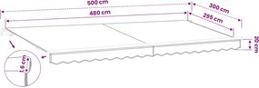 VidaXL Ανταλλακτικό Ύφασμα Τέντας Πορτοκαλί και Μπλε 5x3 μ. Πολυεστέρας