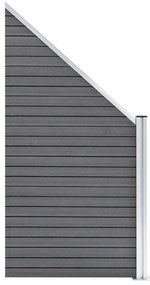 vidaXL Πάνελ Περίφραξης 4 Τετράγωνα + 1 Κεκλιμένο Γκρι 792x186 εκ. WPC