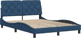 vidaXL Πλαίσιο κρεβατιού χωρίς στρώμα Μπλε 120x200 cm Ύφασμα