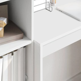 vidaXL Γραφείο με συρτάρι με ράφι με αποθήκευση 2 pcs Λευκό