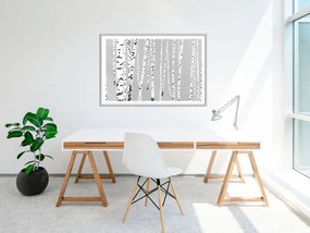 Αφίσα - Birch Wood  - 30x20 - Μαύρο - Με πασπαρτού