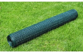vidaXL Συρματόπλεγμα Κοτετσόσυρμα Πράσινο 25x0,75μ Γαλβανιζέ Επικ. PVC