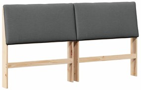 vidaXL Ταπετσαρισμένο κεφαλάρι Σκούρο Γκρι 200 cm Στερεά ξυλεία πεύκου